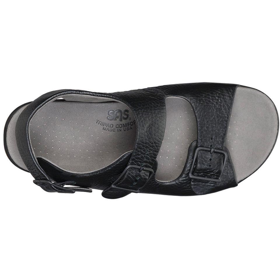 Women's Relaxed Black Heel Strap Sandal