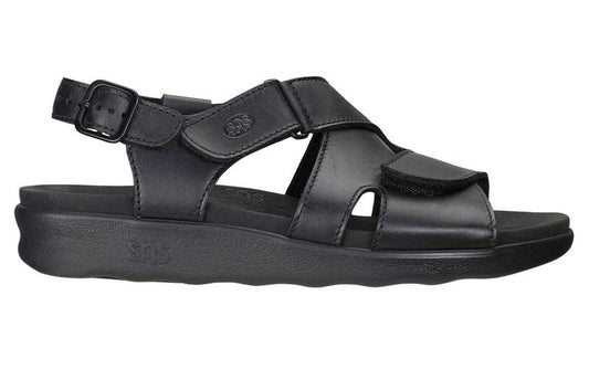 SAS Women's Huggy Cross Strap Sandal Black