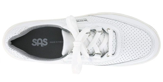 SAS Sporty Lux White Perf Lace Up Sneaker