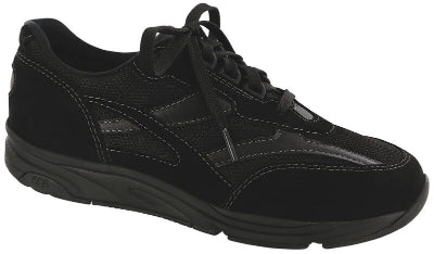 Women's Black Tour Mesh Lace Up Sneaker