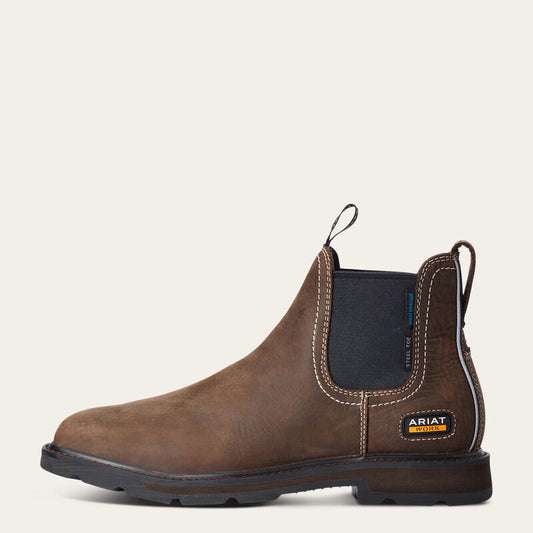 Ariat 4148 Groundbreaker Chelsea Wide Square Toe Waterproof Steel Toe Work Boot 10034148