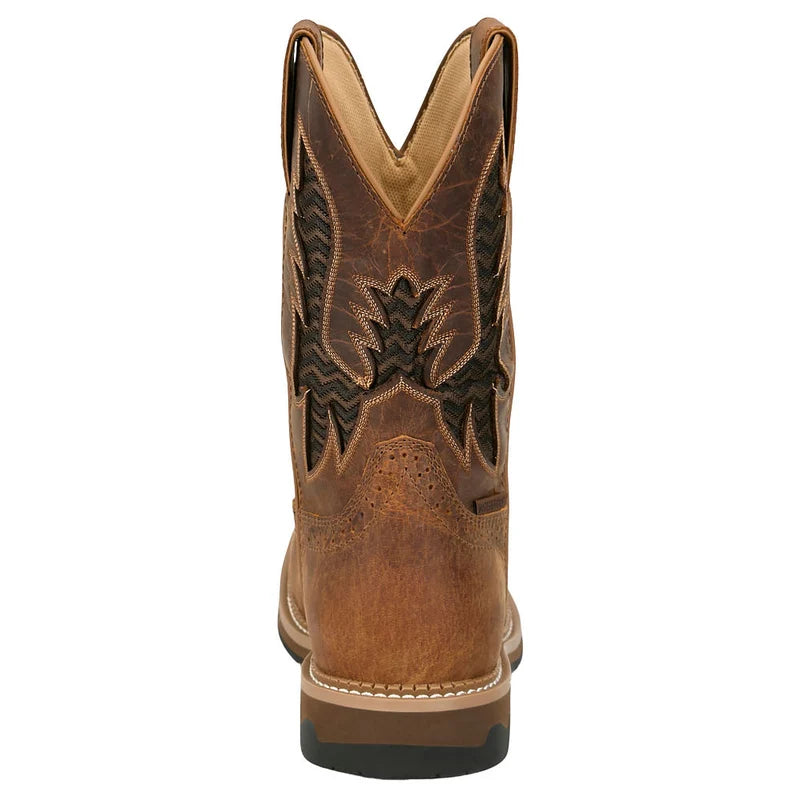 Justin SE4130 Bolt Pecan 11in Comp Square Toe Waterproof Work Boot