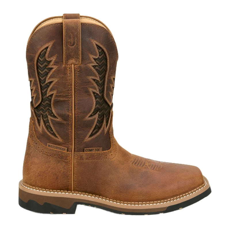 Justin SE4130 Bolt Pecan 11in Comp Square Toe Waterproof Work Boot