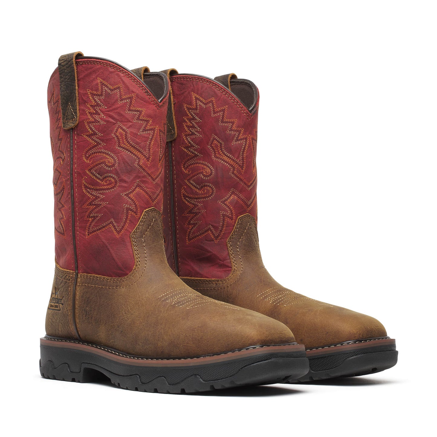 Thorogood Buffalo Ridge – WP 11″ Brown/Scarlet Nano Sq Toe 804-4341