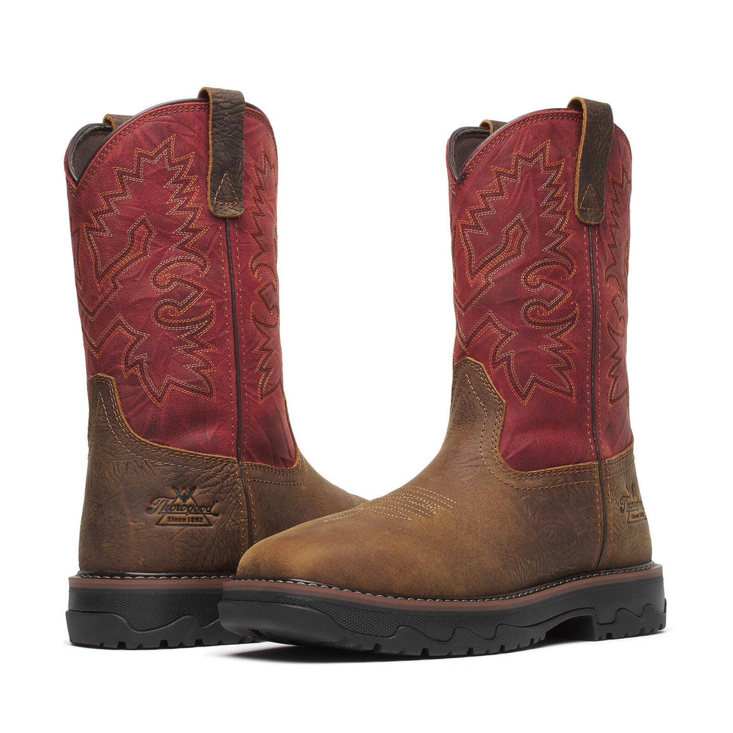 Thorogood Buffalo Ridge – WP 11″ Brown/Scarlet Nano Sq Toe 804-4341