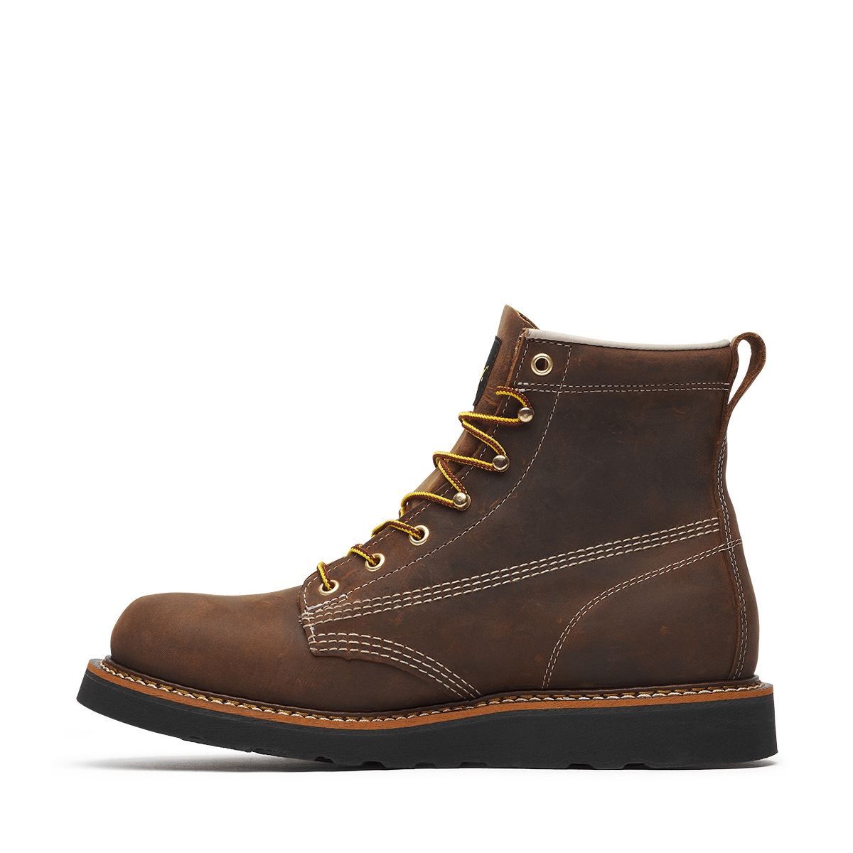 Thorogood 4161 American Heritage – 6″ Crazy Horse Plain Toe Black MAXWear Wedge 814-4161