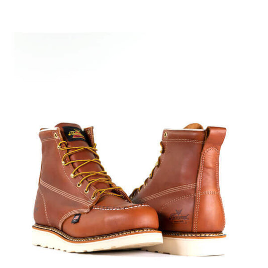 Thorogood 804-4200 AMERICAN HERITAGE  6″ TOBACCO SAFETY TOE MOC TOE MAXWEAR WEDGE 804-4200