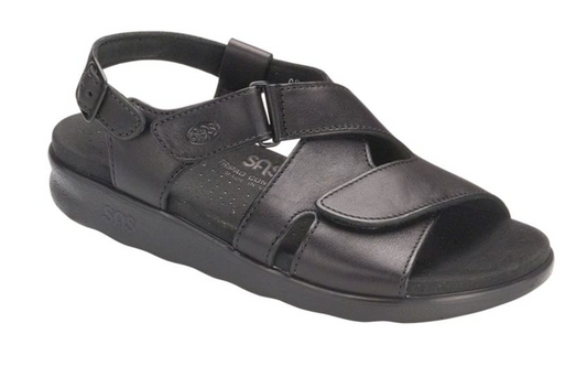 Women's Huggy Cross Strap Sandal Black