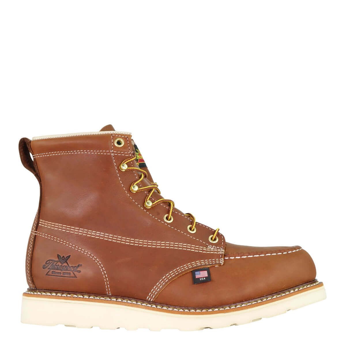 Thorogood 4200 AMERICAN HERITAGE  6″ TOBACCO SAFETY TOE MOC TOE MAXWEAR WEDGE 804-4200