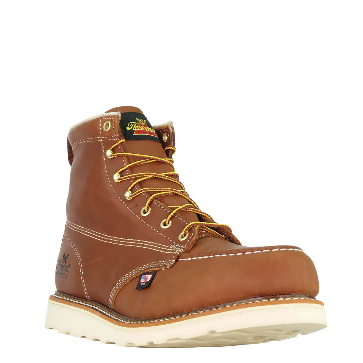Thorogood 4200 AMERICAN HERITAGE  6″ TOBACCO SAFETY TOE MOC TOE MAXWEAR WEDGE 804-4200