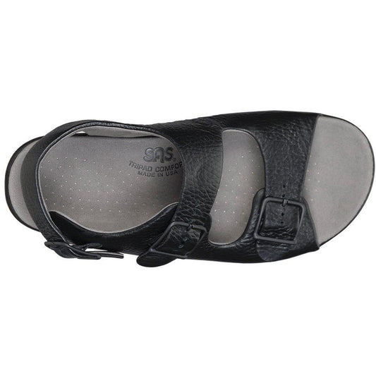 Women's Relaxed Black Heel Strap Sandal